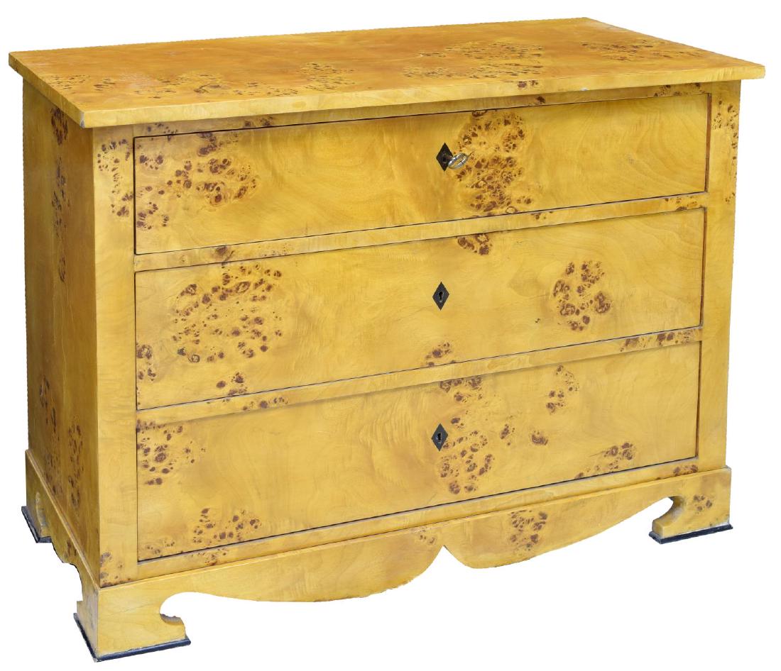 DANISH BIEDERMEIER BURLED BIRCH CHEST OF DRAWERS (1 of 2)