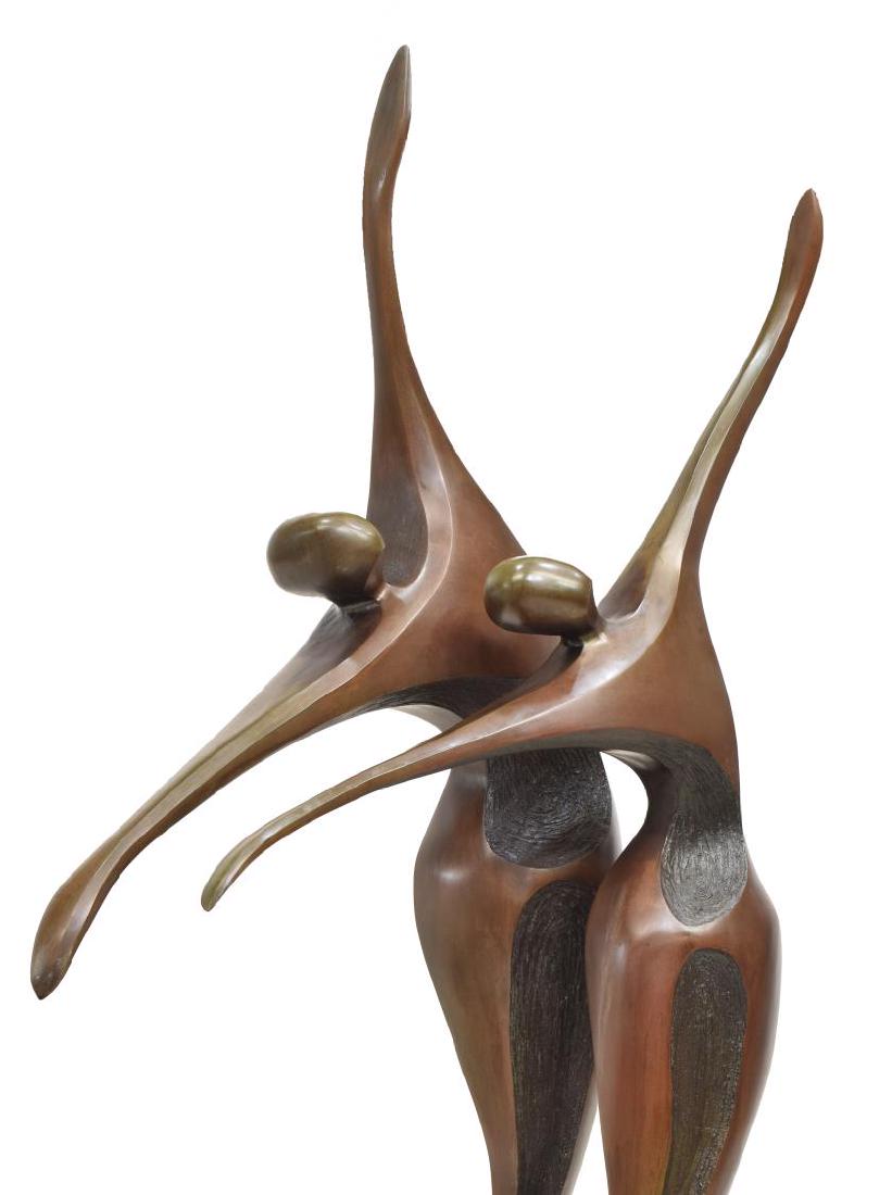 ROBERT X. HOLMES (B. 1927) BRONZE DANCERS, 88"H (1 of 8)