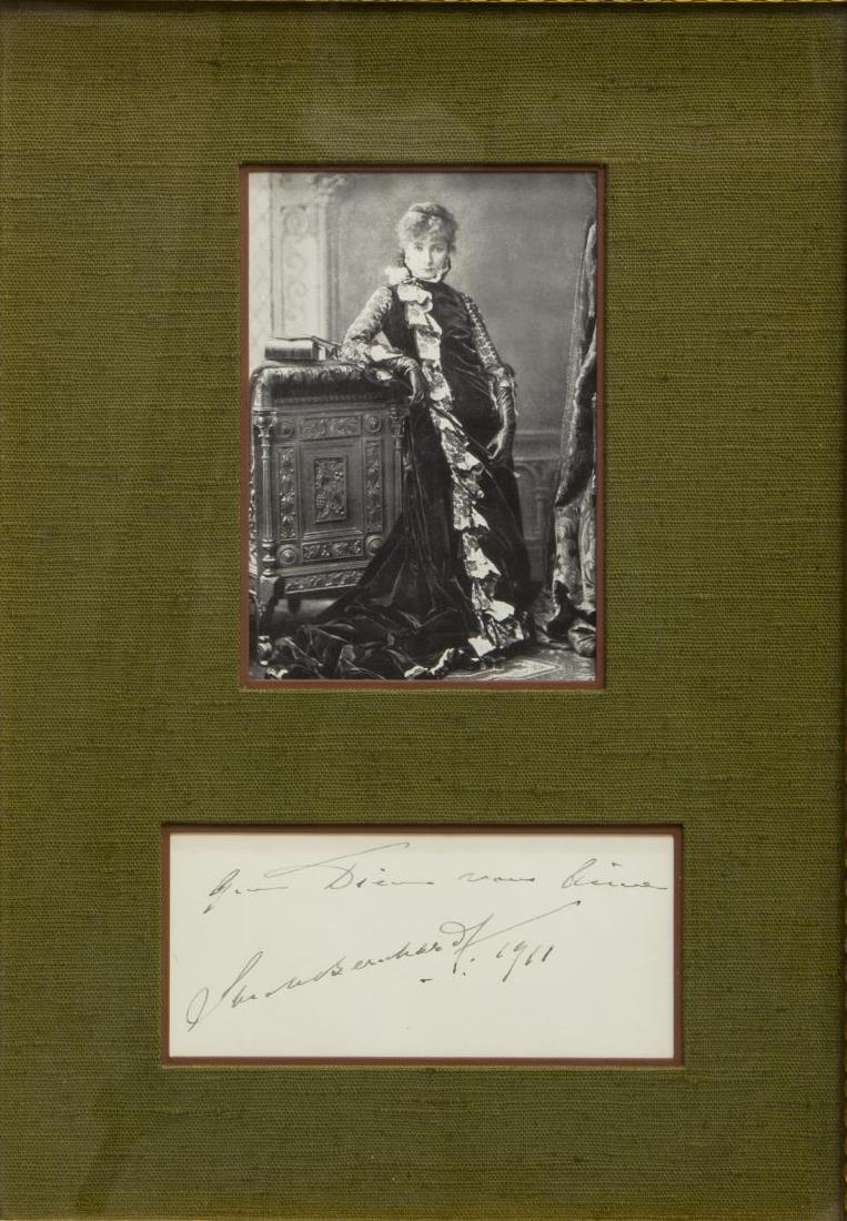 1911 AUTOGRAPH, SARAH BERNHARDT (1844-1923) (1 of 4)