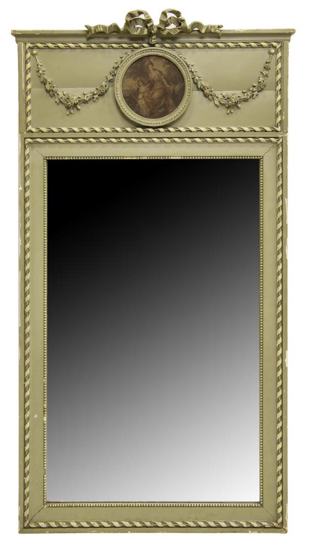 FRENCH PAINTED TRUMEAU WALL MIRROR (1 of 3)
