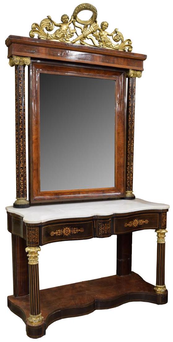 FINE FRENCH EMPIRE STYLE CONSOLE TABLE & MIRROR (1 of 4)