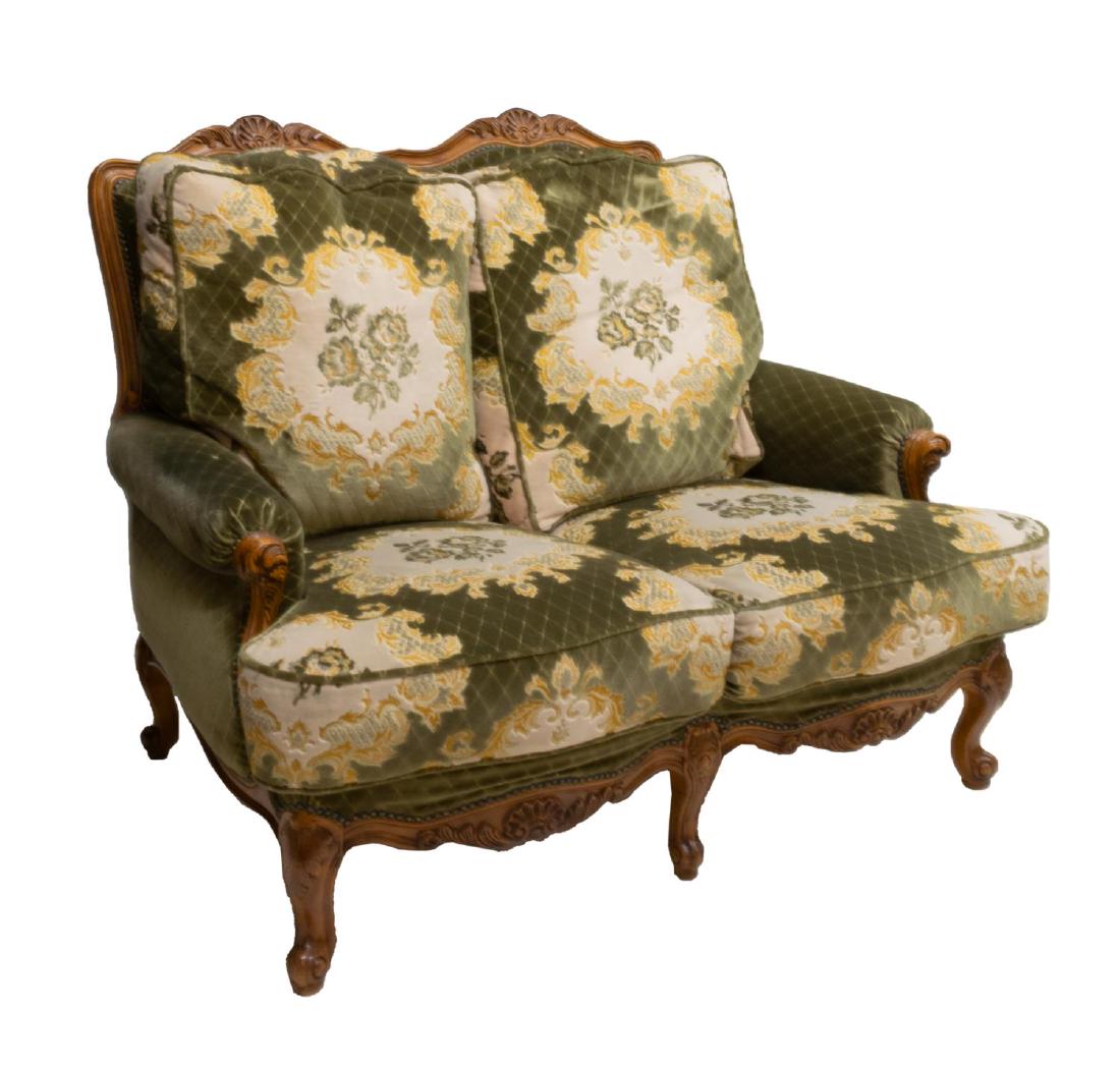 LOUIS XV STYLE SHELL CARVED UPOHOLSTERED SOFA (1 of 3)
