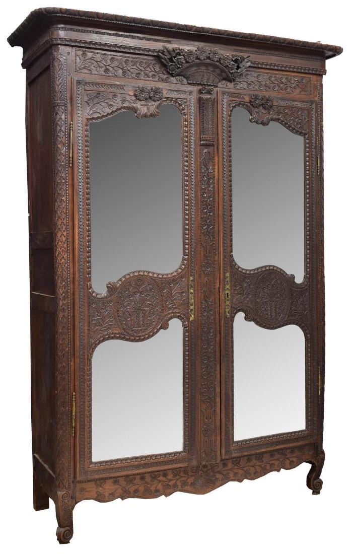 HIGHLY CARVED FRENCH LOUIS XV STYLE ARMOIRE (1 of 5)