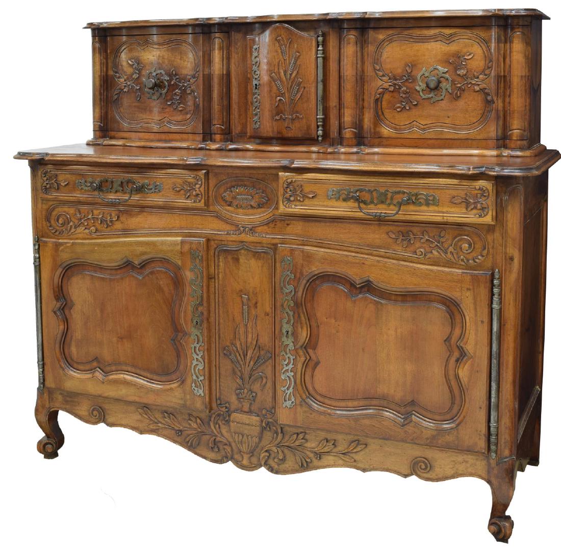 FRENCH LOUIS XV STYLE FOLIATE CARVED SIDEBOARD (1 of 3)