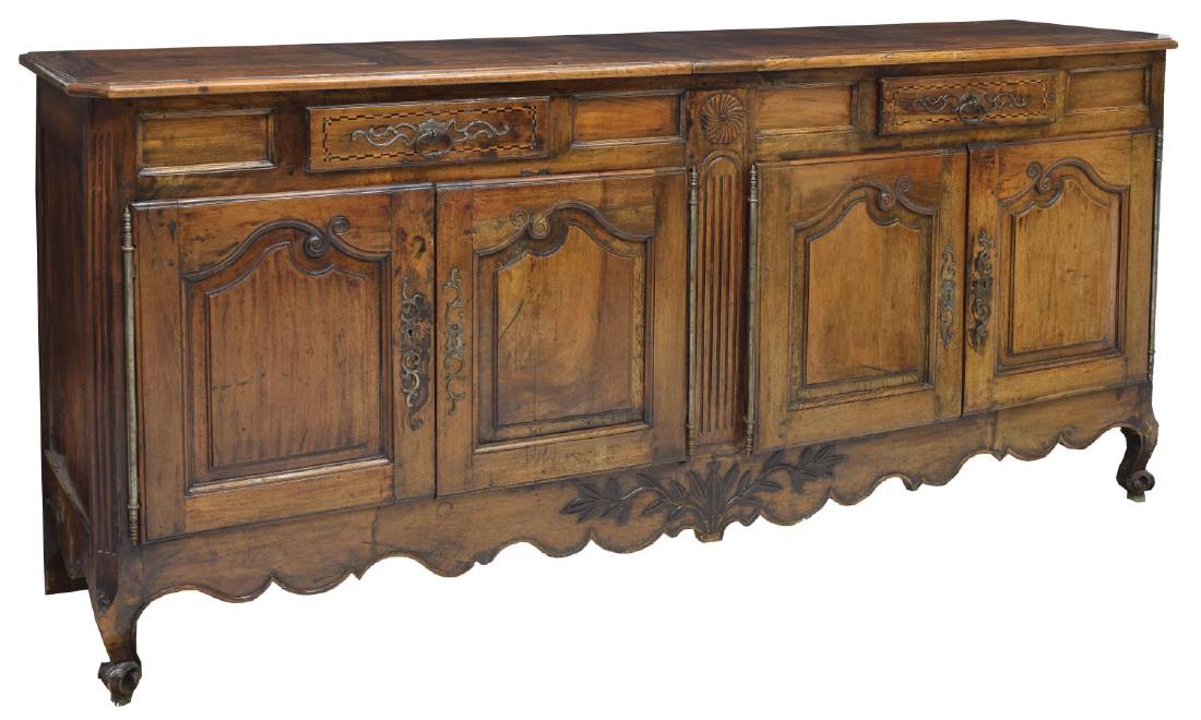 LOUIS XV STYLE PARQUETRY FOLIATE CARVED SIDEBOARD (1 of 4)