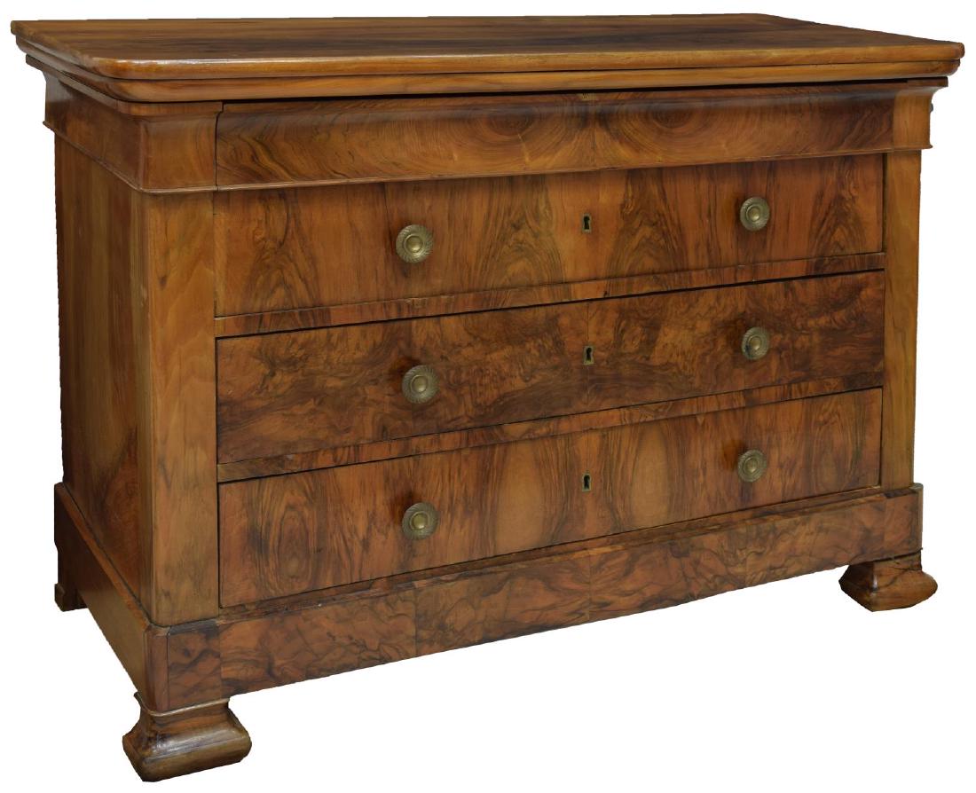 FRENCH CHARLES X FIGURED WALNUT COMMODE (1 of 3)