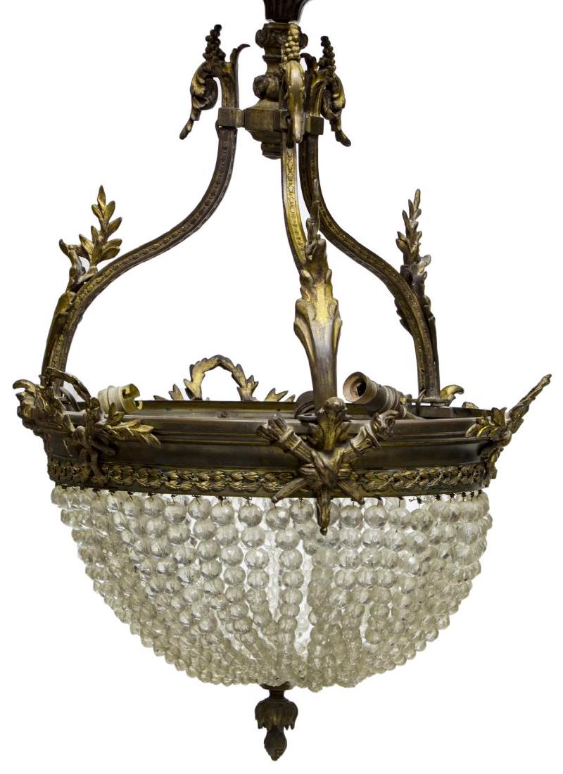 FRENCH NAPOLEON III STYLE 3-LIGHT DOME CHANDELIER (1 of 1)