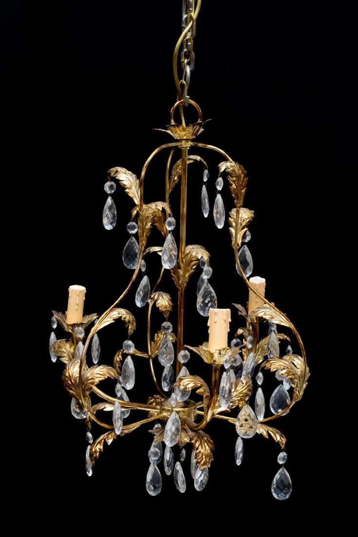 ITALIAN MODERN GILT FOLIATED 3-LIGHT CIELING LAMP (1 of 1)