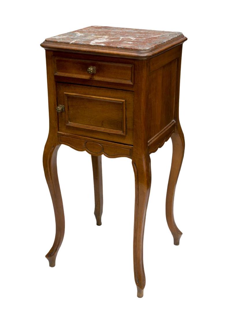 FRENCH LOUIS XV MARBLE TOP SIDE CABINET (1 of 3)