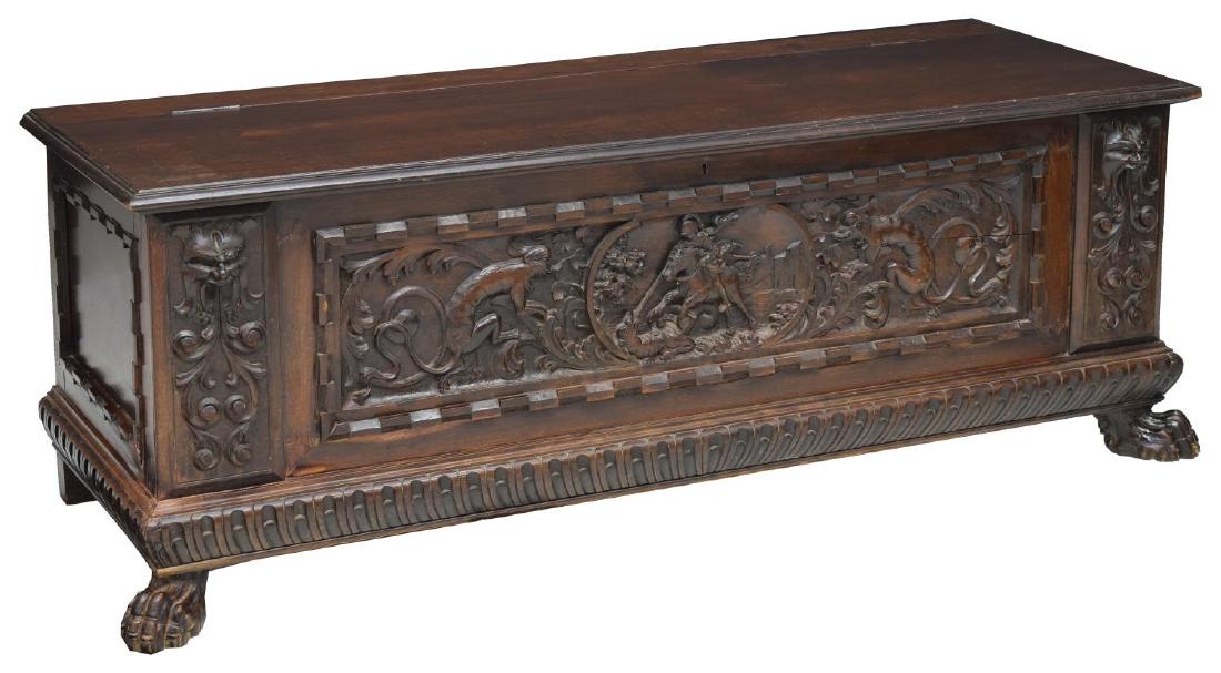 ITALIAN RENAISSANCE REVIVAL RELIEF GRIFFIN COFFER (1 of 3)