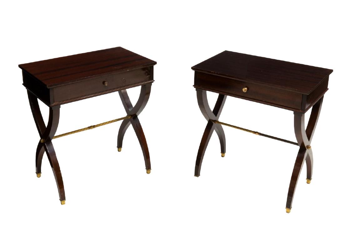 2) LOUIS XVI STYLE HIGH GLOSS MAHOGANY SIDE TABLES (1 of 2)