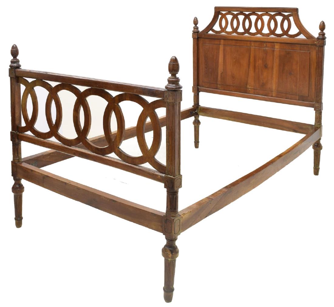 VINTAGE ITALIAN WALNUT BED W/ PIERCED HEADBOARD (1 of 3)