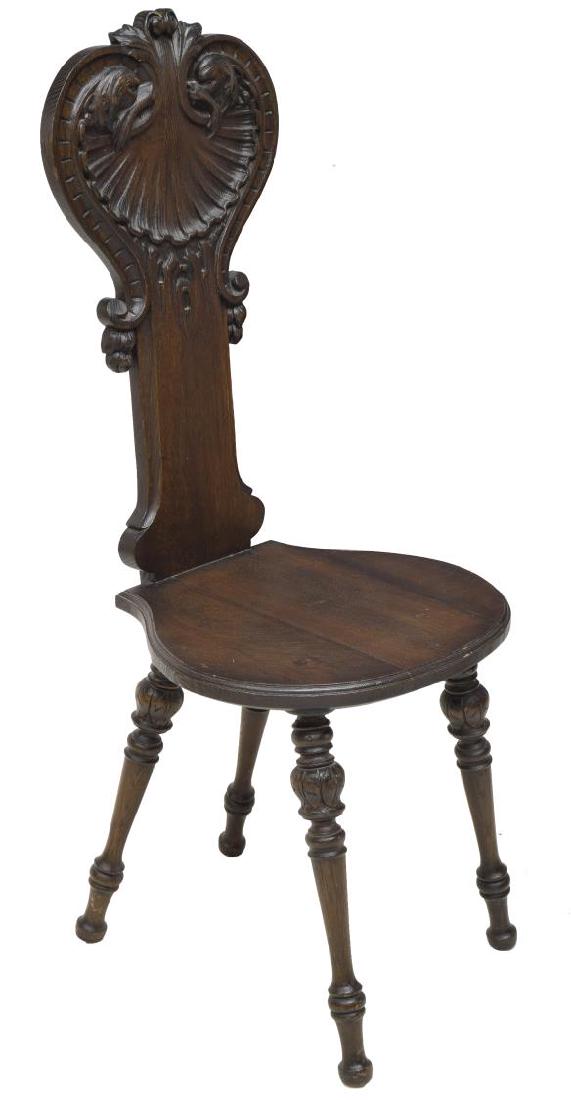 OAK SHELL & GRIFFIN HIGHBACK HALL CHAIR (1 of 3)
