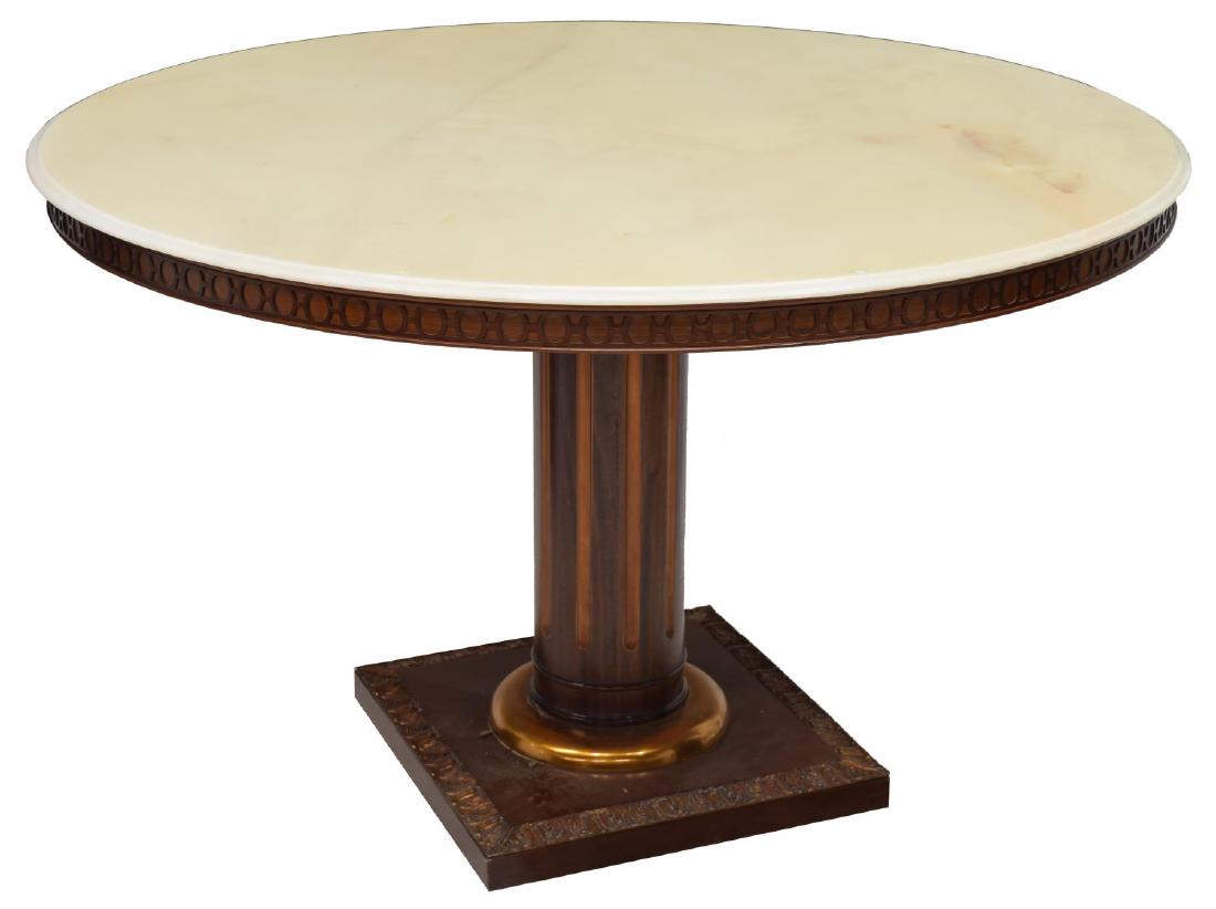 FRENCH EMPIRE STYLE MARBLE TOP DINING TABLE (1 of 3)
