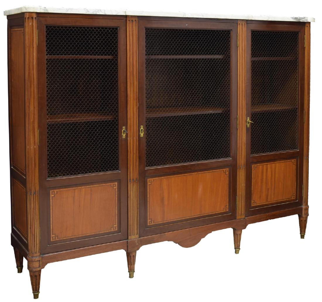 FRENCH LOUIS XVI STYLE TRIPLE DOOR BOOKCASE (1 of 3)