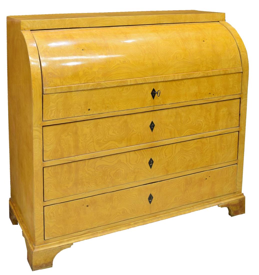DANISH BIEDERMEIER FIGURED ASH SECRETARY DESK (1 of 4)