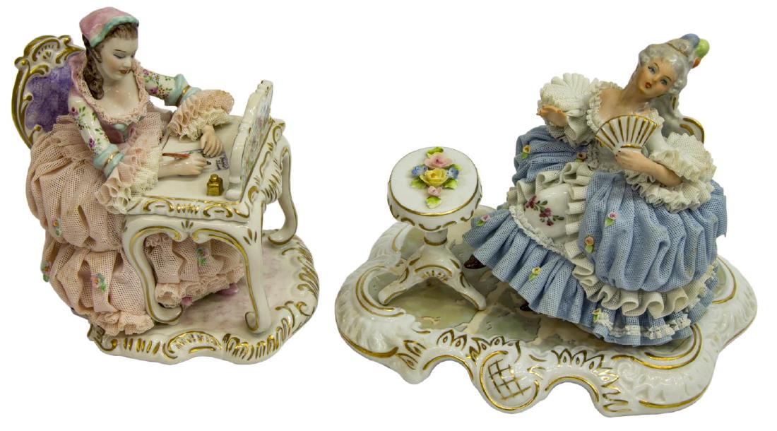 (2) IRISH DRESEN & GERMAN SANDIZELL LACE FIGURES (1 of 6)