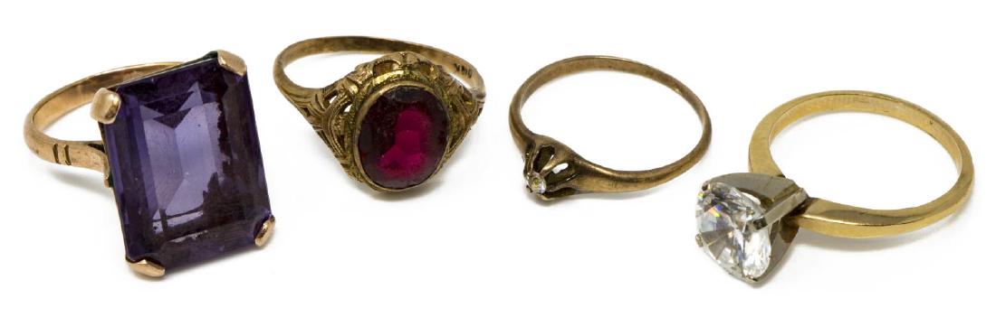 (4) ANTIQUE & VINTAGE GOLD & STONE RING GROUP (1 of 3)