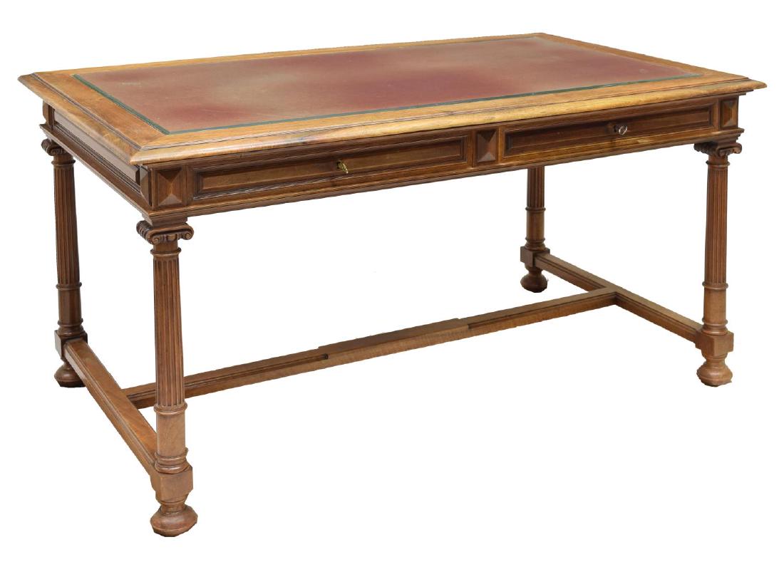 FRENCH WALNUT LIBRARY DESK (1 of 3)
