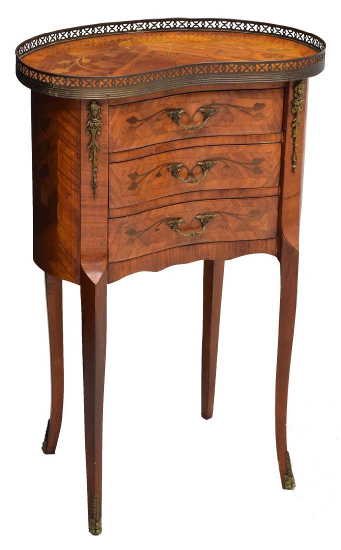LOUIS XV STYLE WALNUT KIDNEY SHAPED SIDE TABLE (1 of 3)