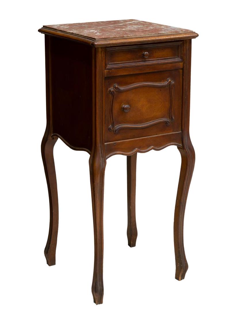 2) ITALIAN LOUIS XV STYLE MARBLE TOP SIDE CABINETS (1 of 2)