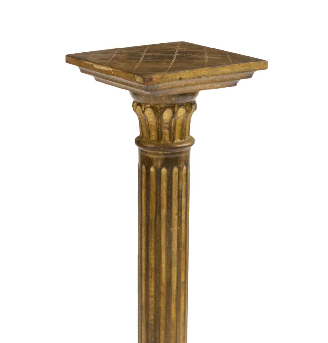 GILT CARVED WOOD COLUMNAR PLANT STAND/PEDESTAL (1 of 3)
