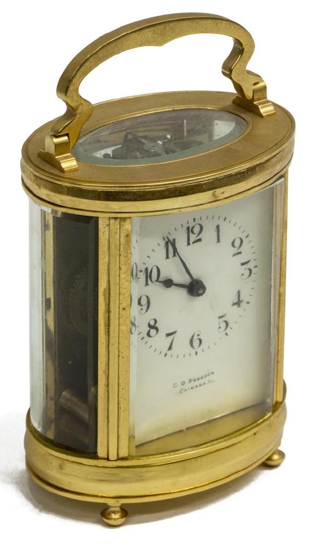 FRENCH CARRIAGE CLOCK RETAILED BY C.D. PEACOCK (1 of 7)