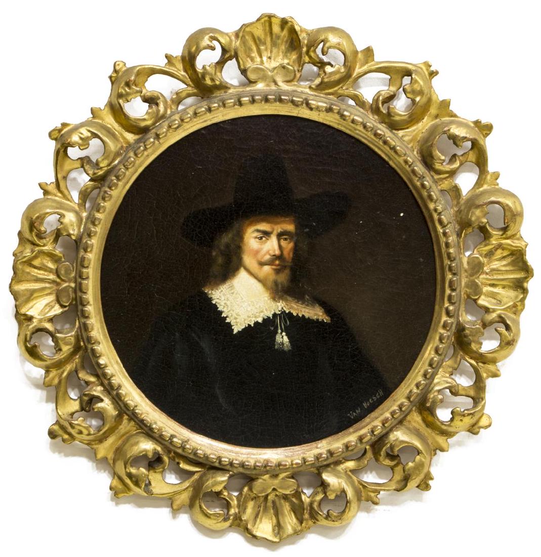 FRAMED OIL ON PANEL PAINTING, SIGNED VAN HOESCH (1 of 3)