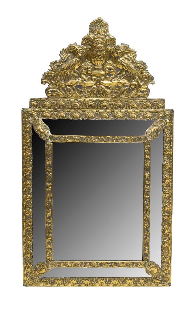 FRENCH GILT METAL REPOUSSE WALL MIRROR (1 of 3)