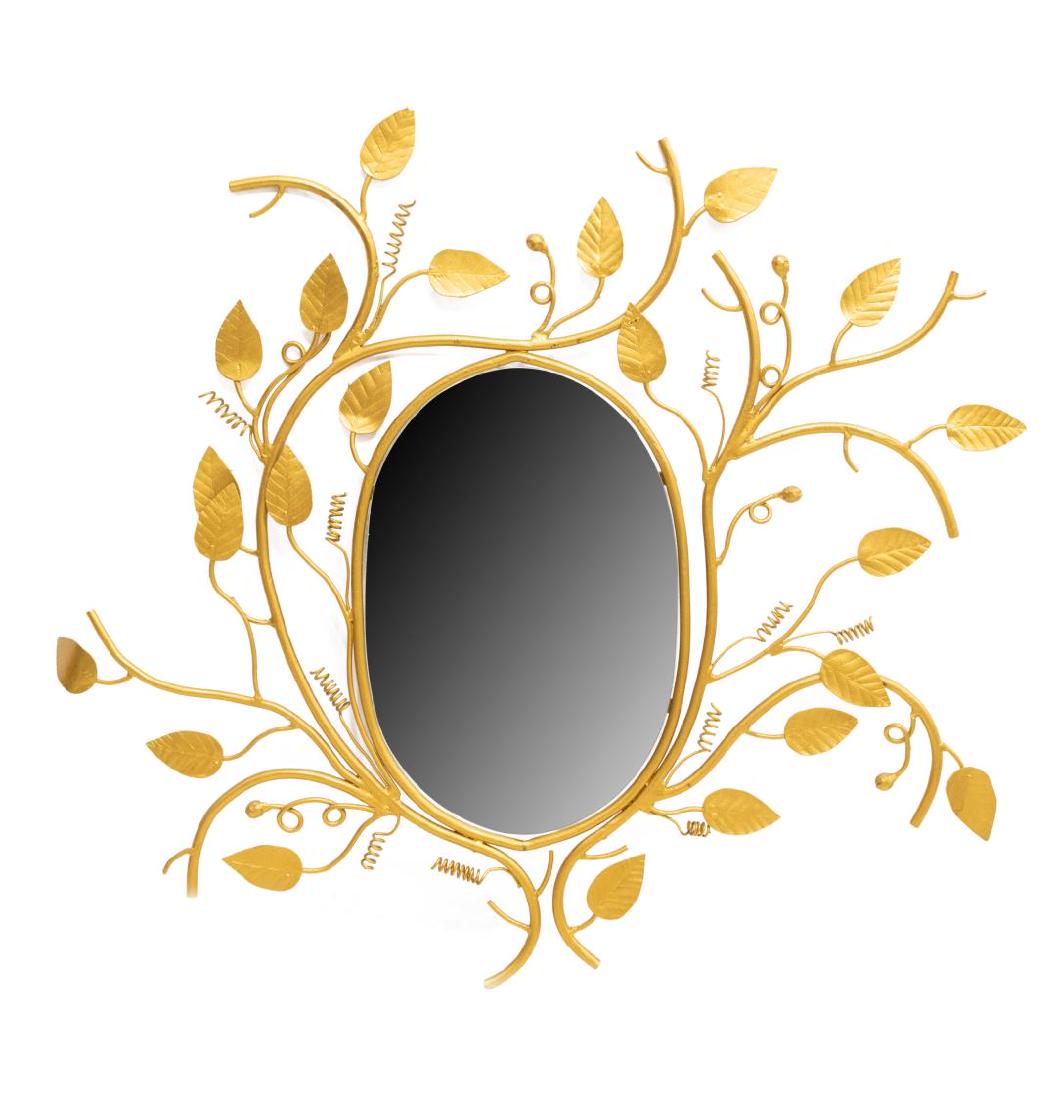 VINTAGE ITALIAN GILT IRON BEVELED WALL MIRROR (1 of 3)