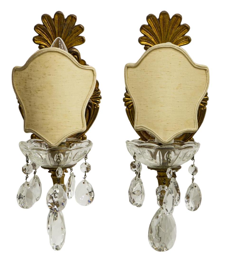 (2) ITALIAN GILT BRONZE ONE-LIGHT WALL SCONCES (1 of 2)