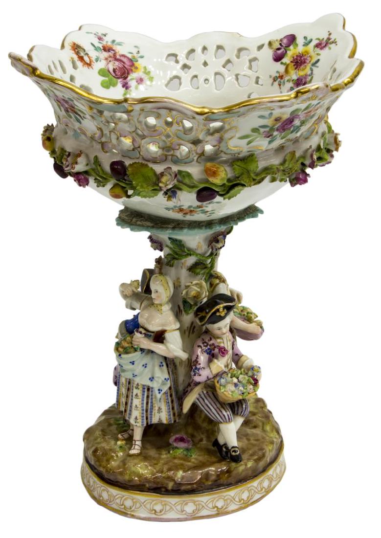 CARL THIEME SAXONIAN FIGURAL PORCELAIN COMPOTE (1 of 5)