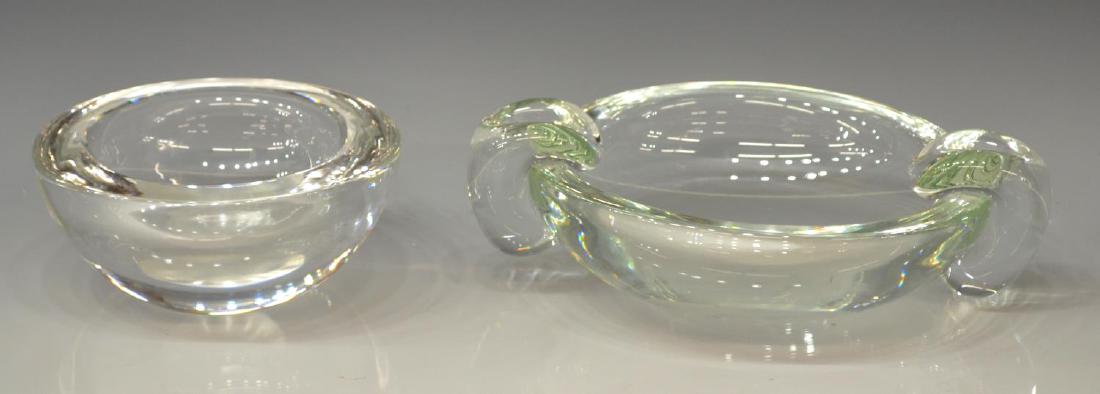 (2) STEUBEN CLEAR GLASS ASHTRAYS (1 of 3)