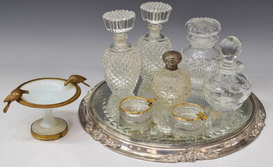 (9) COLLECTION OF DRESSER/ VANITY GLASS ITEMS (1 of 5)