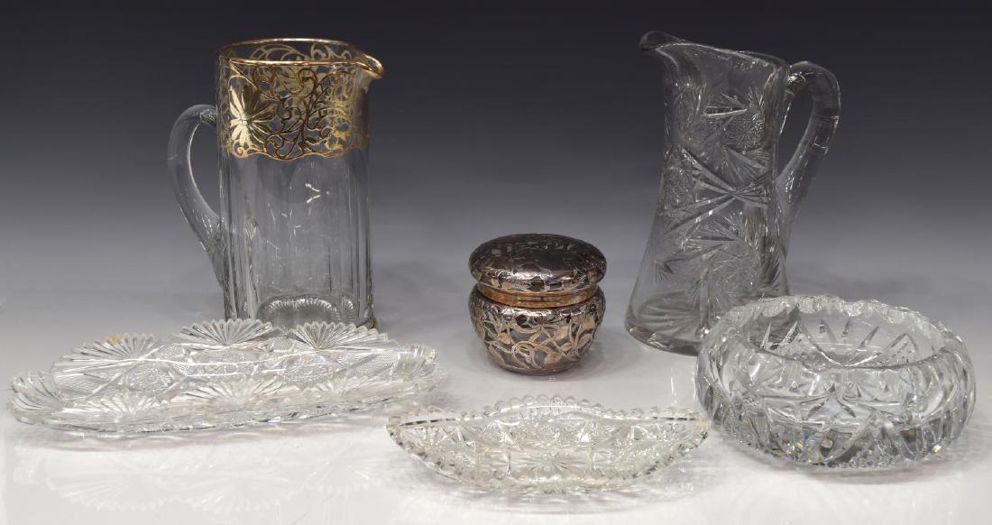 (6) GLASS CABINET & TABLEWARE, SILVER OVERLAY (1 of 5)