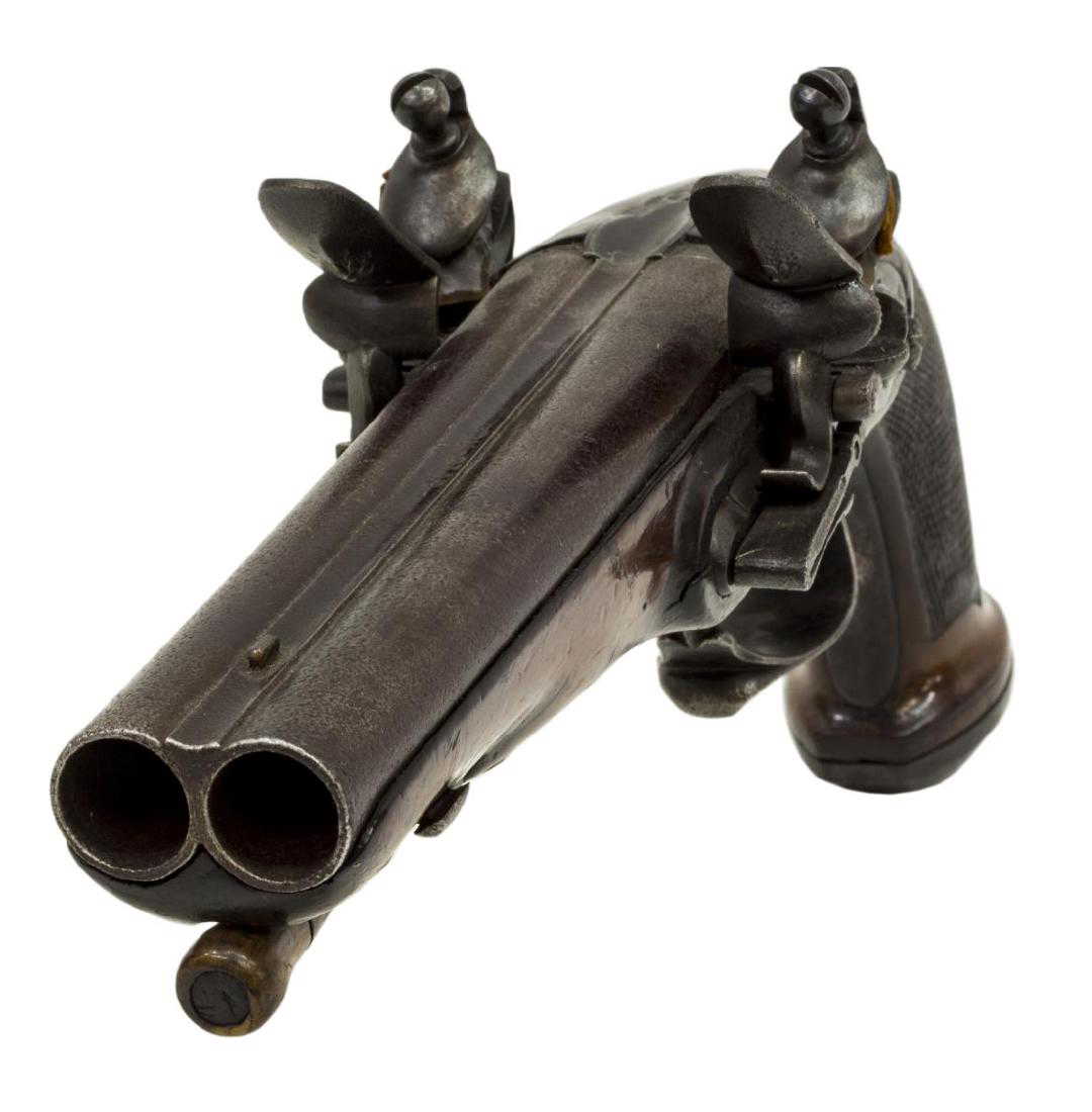 FRENCH DOUBLE BARREL FLINTLOCK PISTOL
