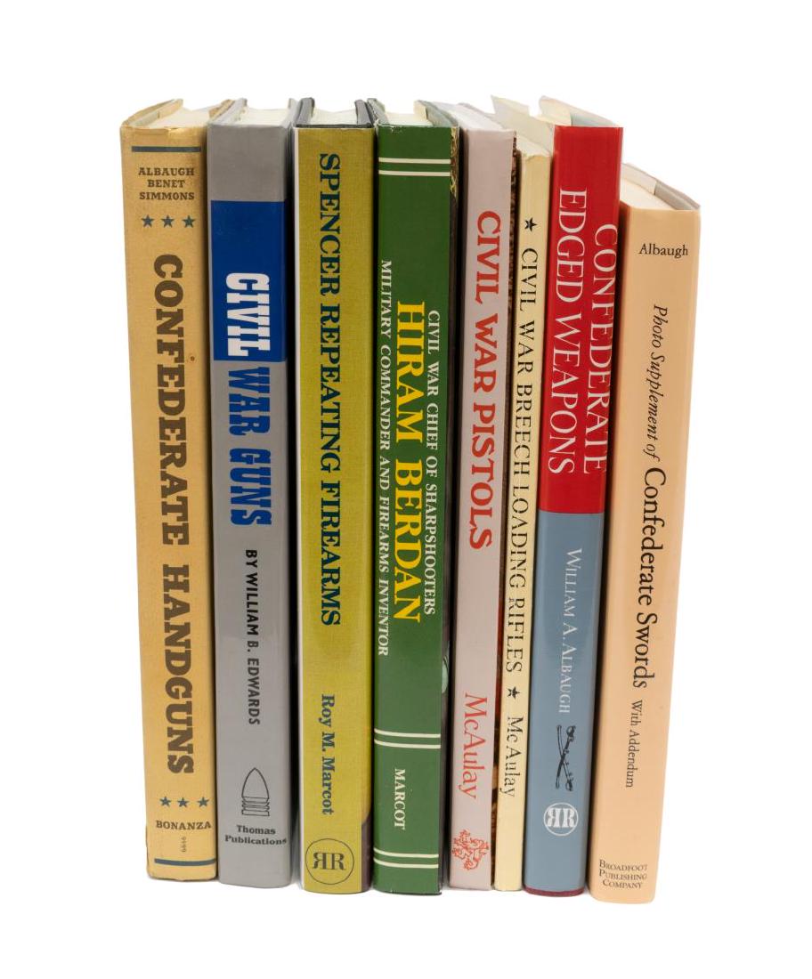 (8)BOOKS: U.S. CIVIL WAR WEAPONS, SWORDS, FIREARMS: (lot of 8) Books on U.S. Civil War weapons: (1) "Spencer Repeating Firearms", Roy M. Marcot, R&R Books, 1995, 316 pages, dust cover, profusely illustrated; (1) "Civil War Guns", William B. Edwards, Th
