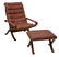 (2) DANISH MODERN LEATHER LOUNGE CHAIR & OTTOMAN