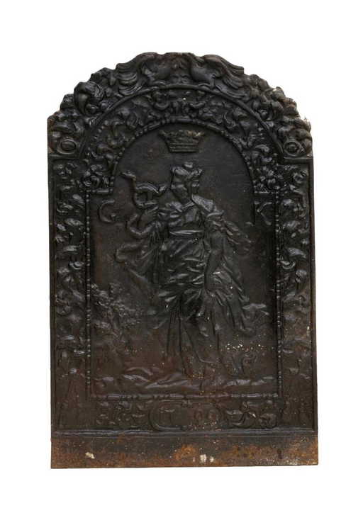 Antique Cast Iron Fireplace Back Plate Dated 1700