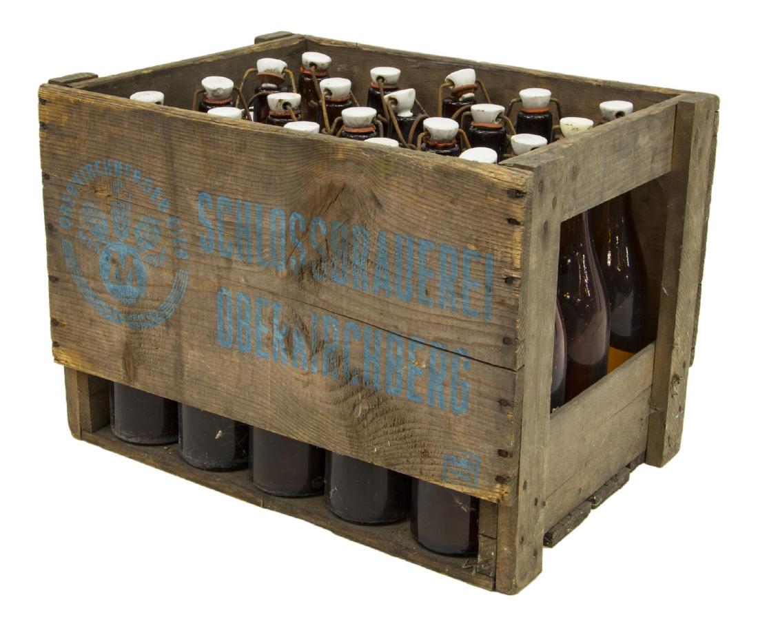 VINTAGE GERMAN BEER CRATE WITH (20) BOTTLES