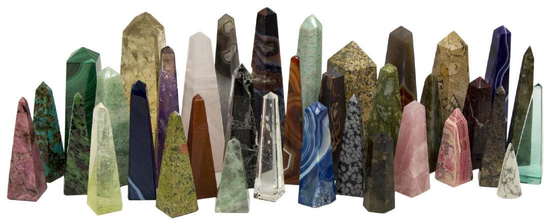 (36) OBELISK COLLECTION, MANY MINERALS & COLORS (1 of 7)