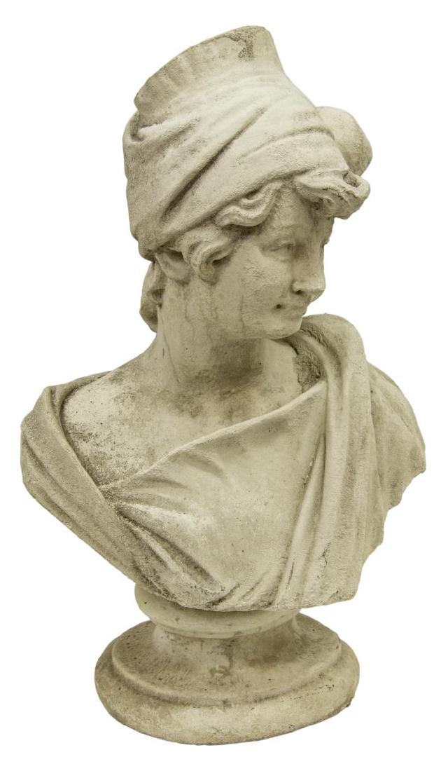 CAST STONE BUST OF A LADY (1 of 3)