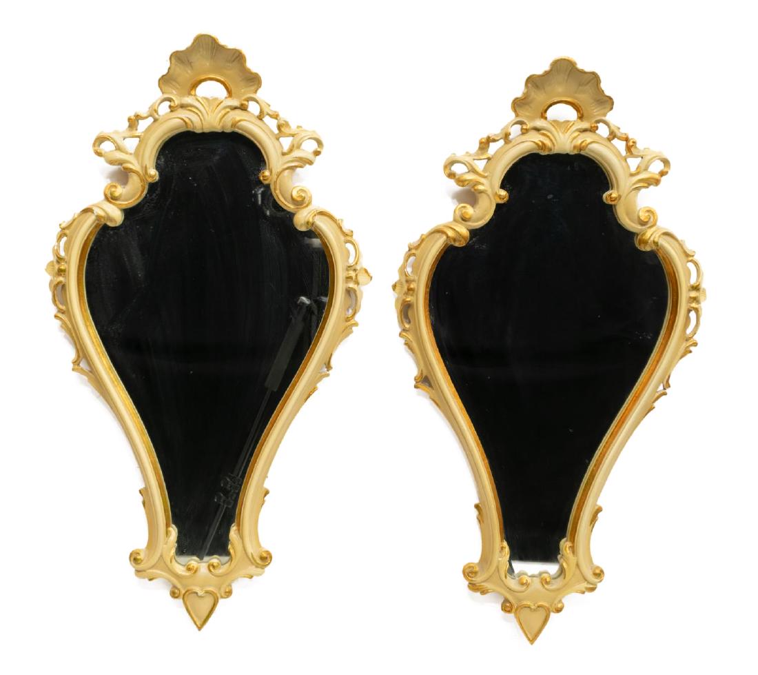 (2) VENETIAN LOUIS XV STYLE PAINTED WALL MIRRORS (1 of 2)