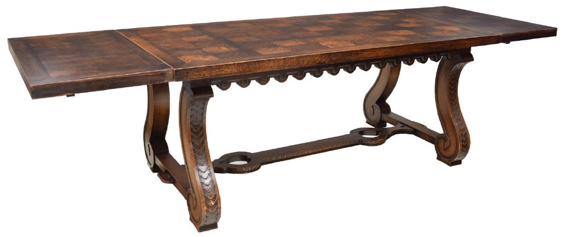 SPANISH BAROQUE STYLE OAK DINING TABLE (1 of 5)