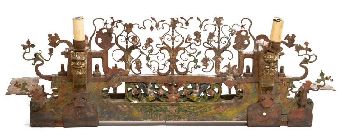 ITALIAN WALL SCONCE FASHIONED FROM ANTIQUE CART (1 of 1)