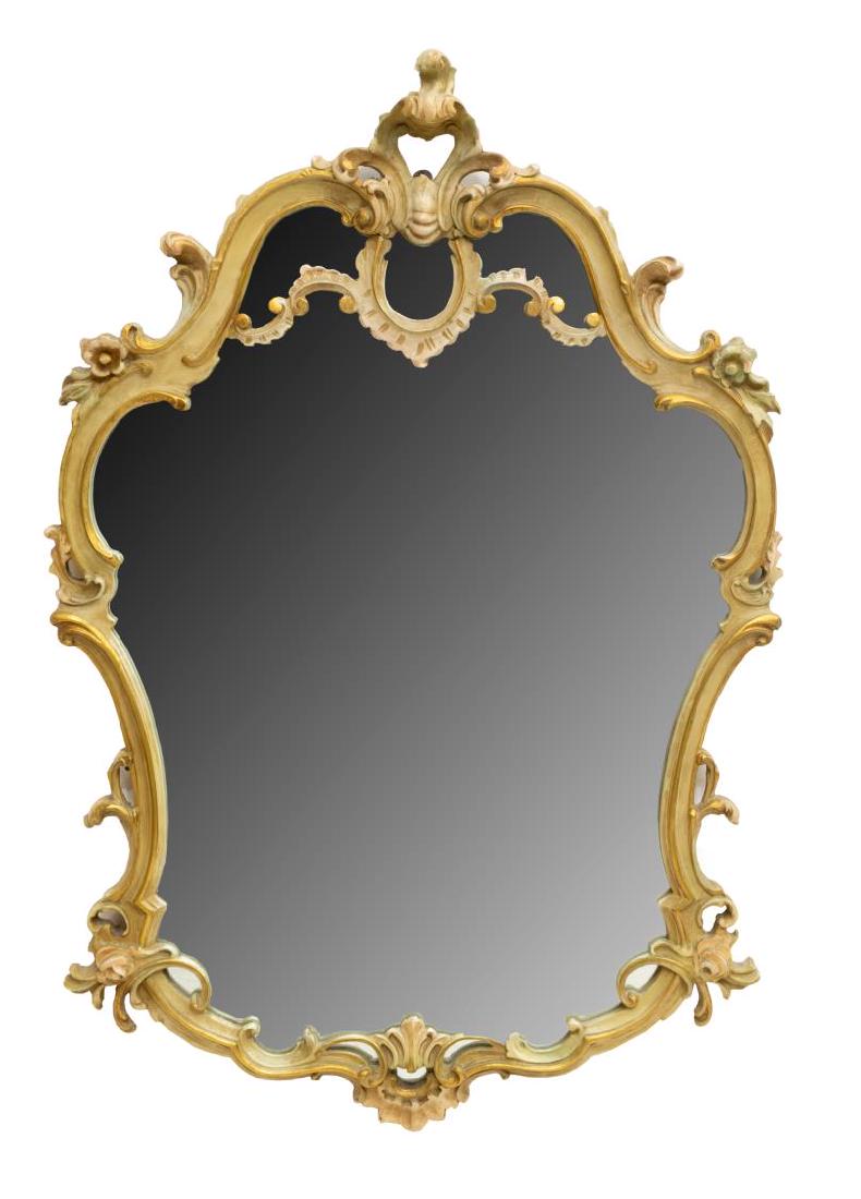 ITALIAN LOUIS XV STYLE PARCEL GILT WALL MIRROR (1 of 3)