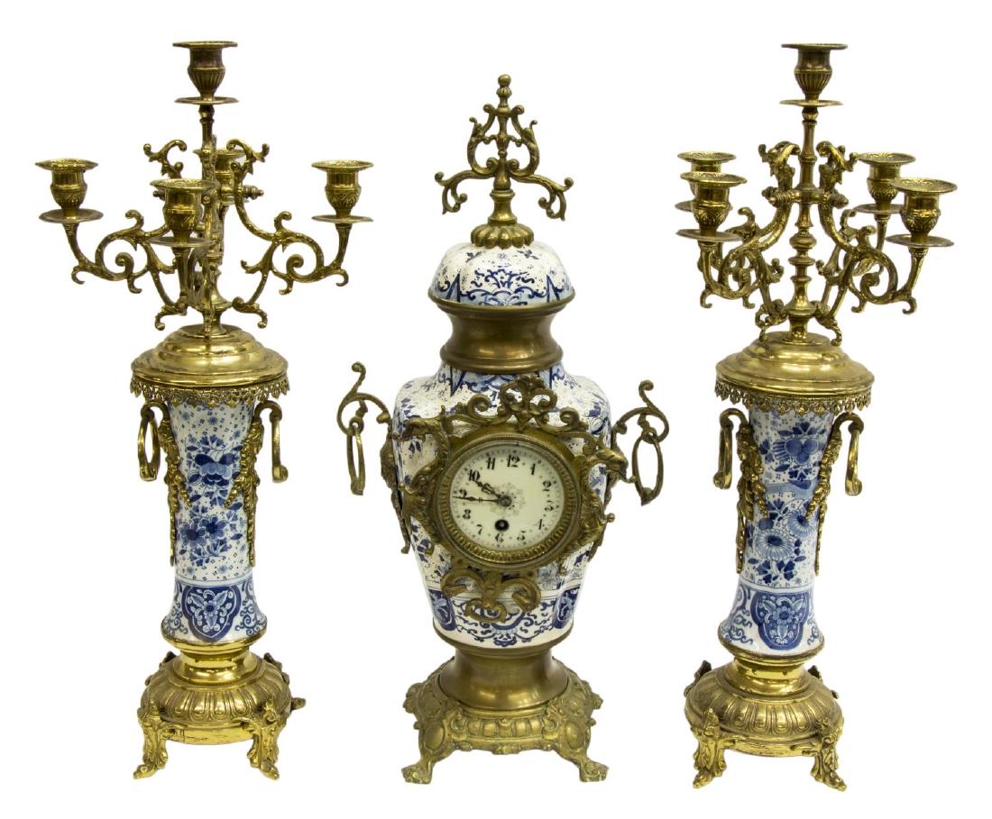 (3) FRENCH JAPY FRERES & CIE MANTEL CLOCK SET (1 of 3)