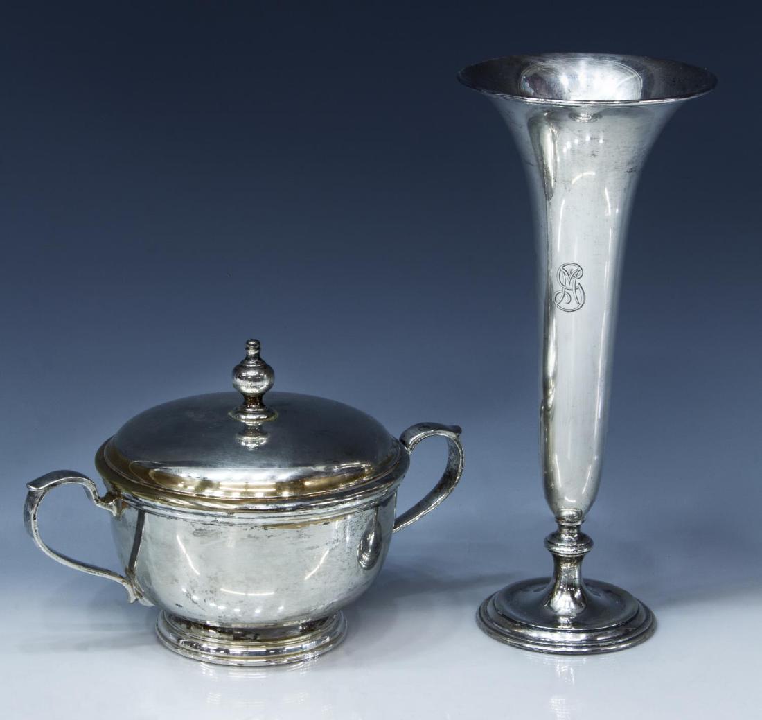 (2) TIFFANY & CO STERLING SILVER VASE & SUGAR BOWL (1 of 4)
