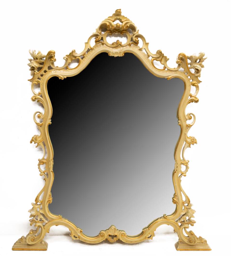 ITALIAN LOUIS XV STYLE PAINTED WALL MIRROR (1 of 3)