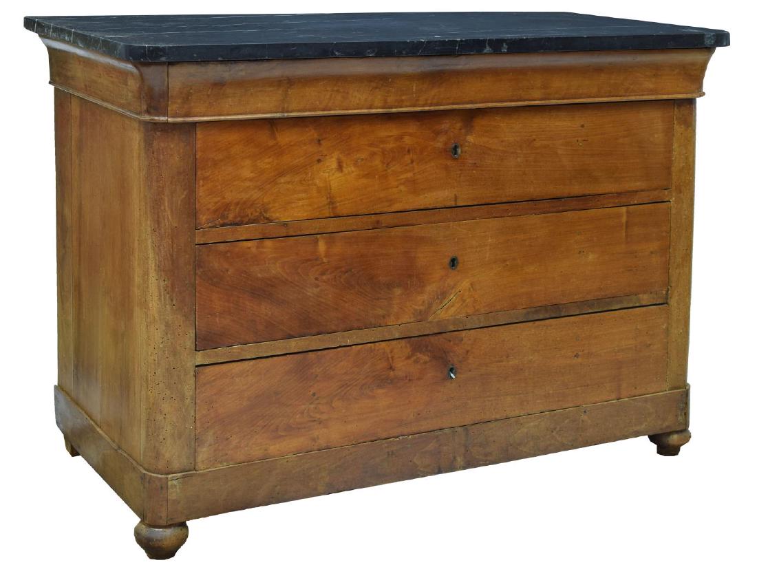 FRENCH LOUIS PHILIPPE MARBLE TOP WALNUT COMMODE (1 of 4)